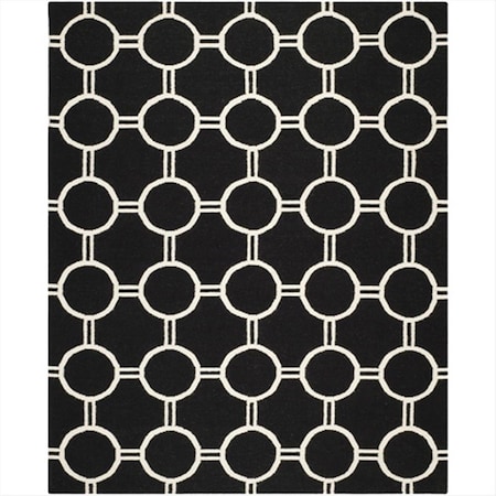 Safavieh 9 x 12 ft. Rectangle- Contemporary Dhurries Black And Ivory Flatweave Rug DHU636A-9